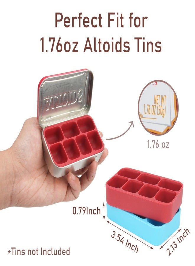 Luvcosy 2 Pack Silicone Tin Organizer Inserts Compatible with Altoids Mint Tins 1.76oz, Food-Safe Tin Divider for Weekly Pills, Candy, Screws, Fishing Gear, Paint Supplies, Jewelry Storage - Image 2